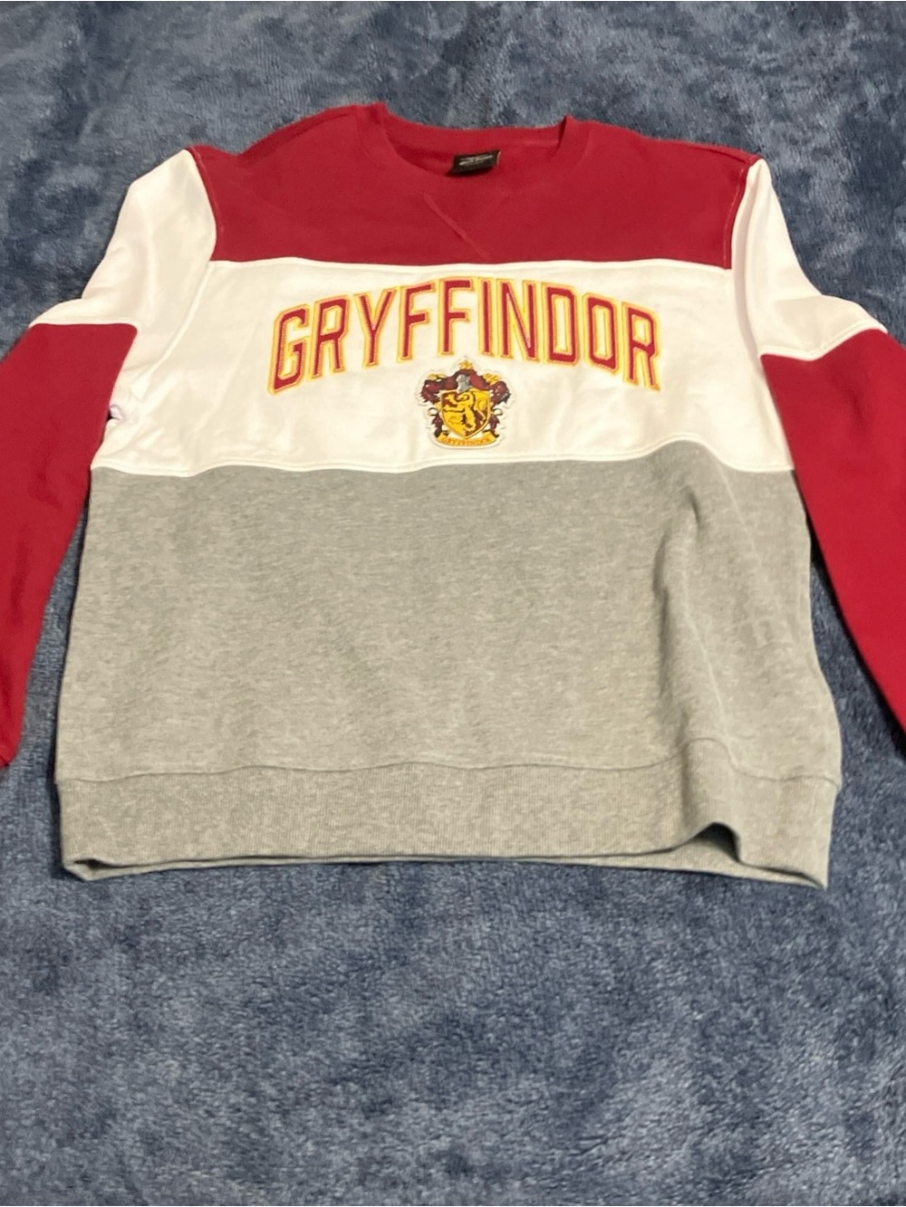 Gryffindor Colorblock Crewneck Sweater - Red/White/Gray